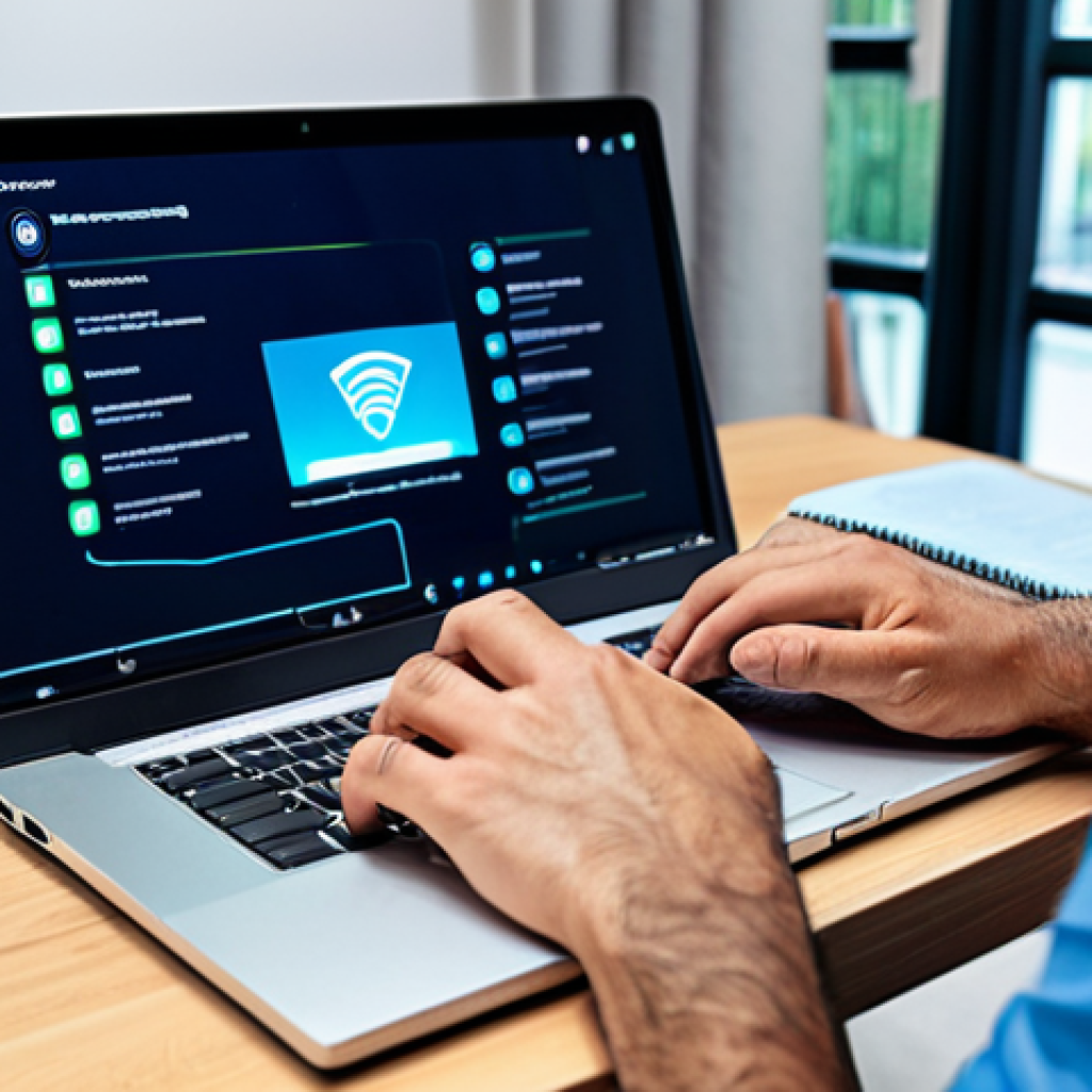 Home Network Security Checkup**

"A brightly lit, modern living room. A person, fully clothed in casual but professional attire, is sitting at a desk, reviewing Wi-Fi router settings on a laptop. The router is visible in the background with glowing lights. An open cybersecurity guide book is placed on the desk. The scene conveys security and safety. Safe for work. Appropriate content. Perfect anatomy, natural proportions, well-formed hands, professional. Modest clothing. 'Wi-Fi Security' displayed on the laptop screen. Family-friendly."

**