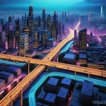 5G 네트워크 보안 이슈 - **Prompt 1: The Labyrinth of 5G Connectivity**
    "An intricate, futuristic cityscape at dusk, view...